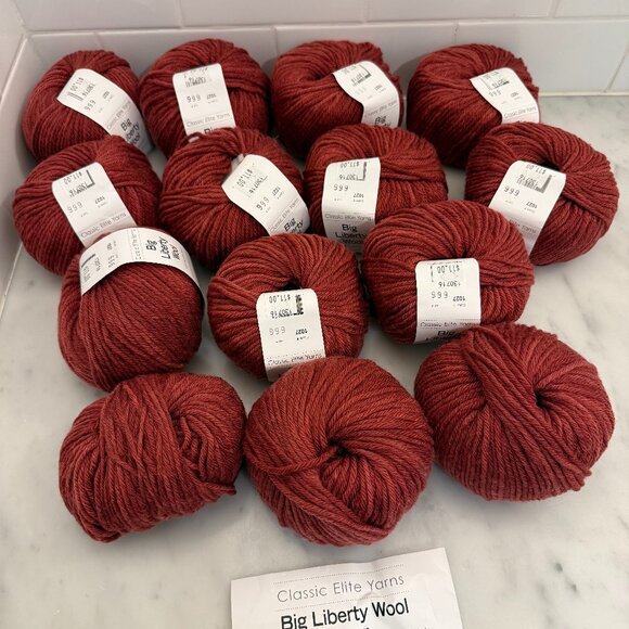 Classic Elite Yarns Other - Classic Elite Big Liberty Wool Yarn LOT 14 Color 1027 Carmine DISCONTINUED